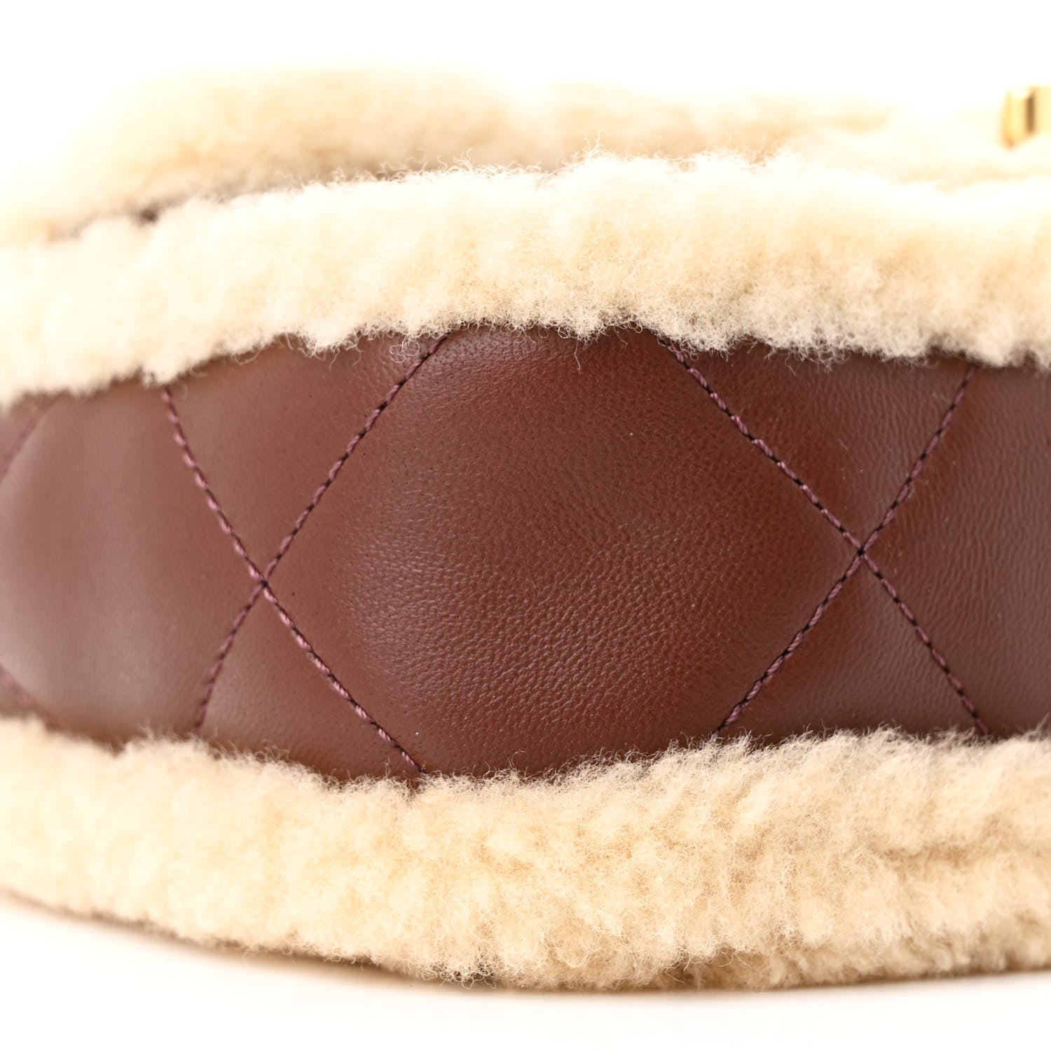Chanel Shearling Lambskin Quilted Mini Furry Coco Flap Beige Dark Brown 9 of 11