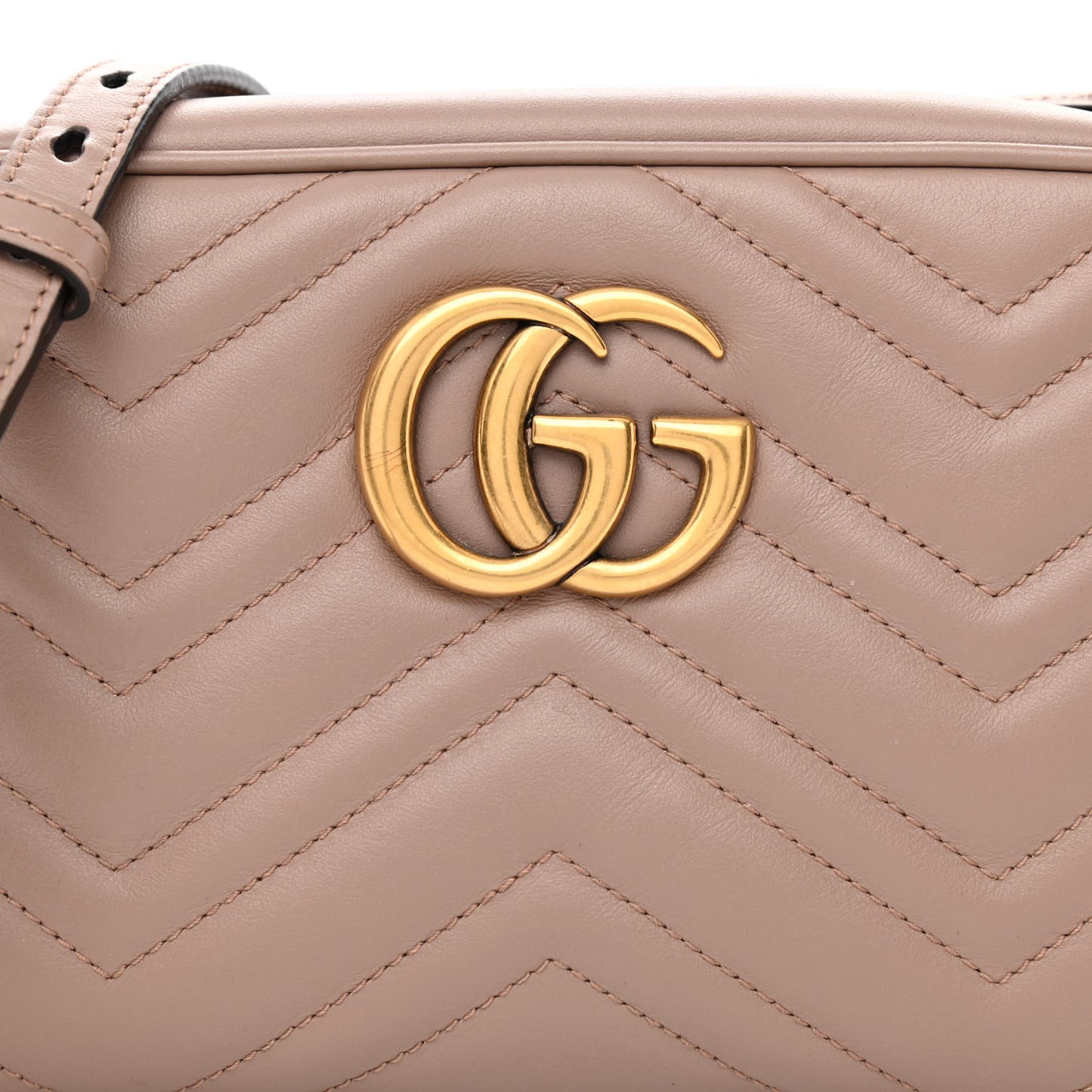 Calfskin Matelasse Small GG Marmont Chain Shoulder Bag Porcelain Rose