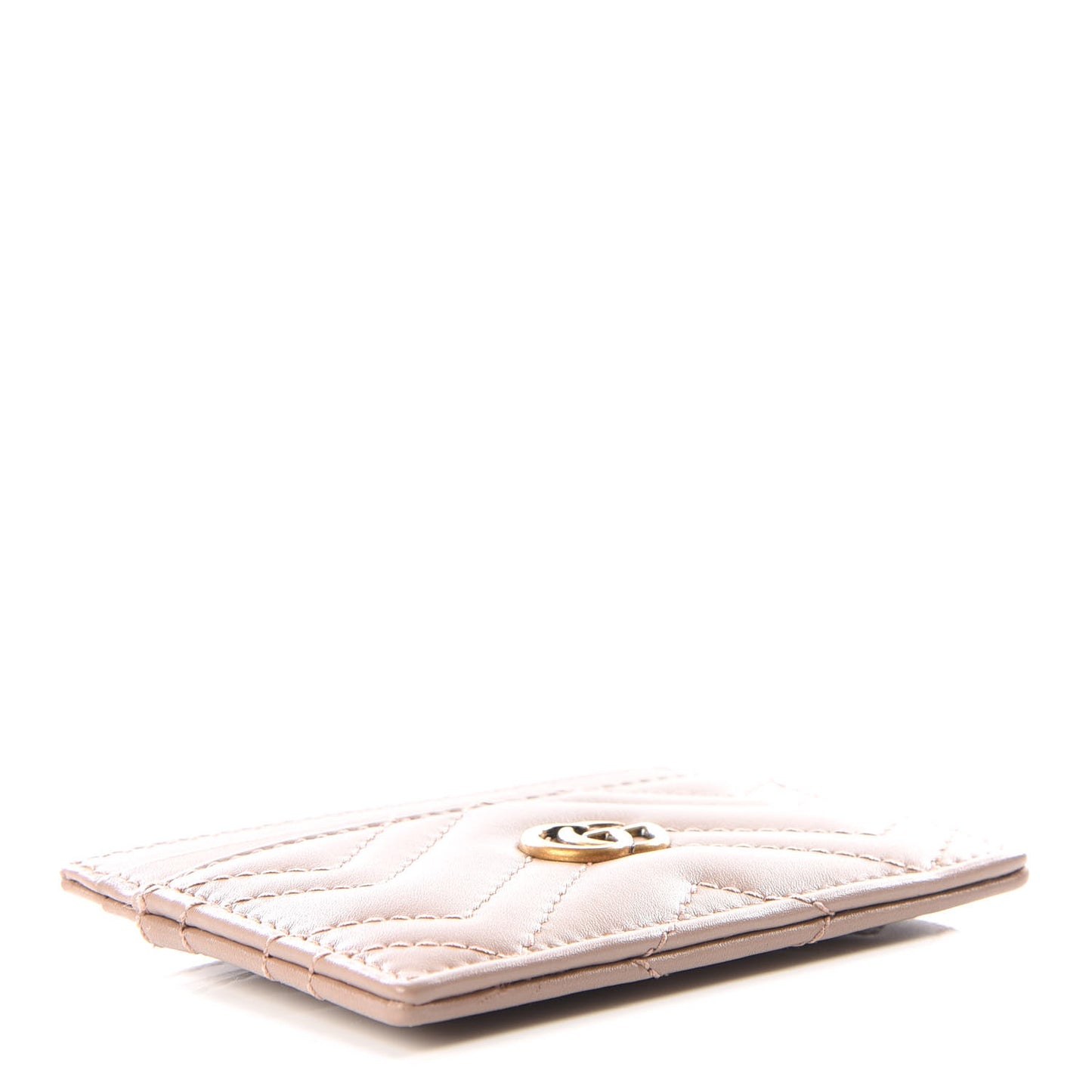 Calfskin Matelasse GG Marmont Card Holder Porcelain Rose