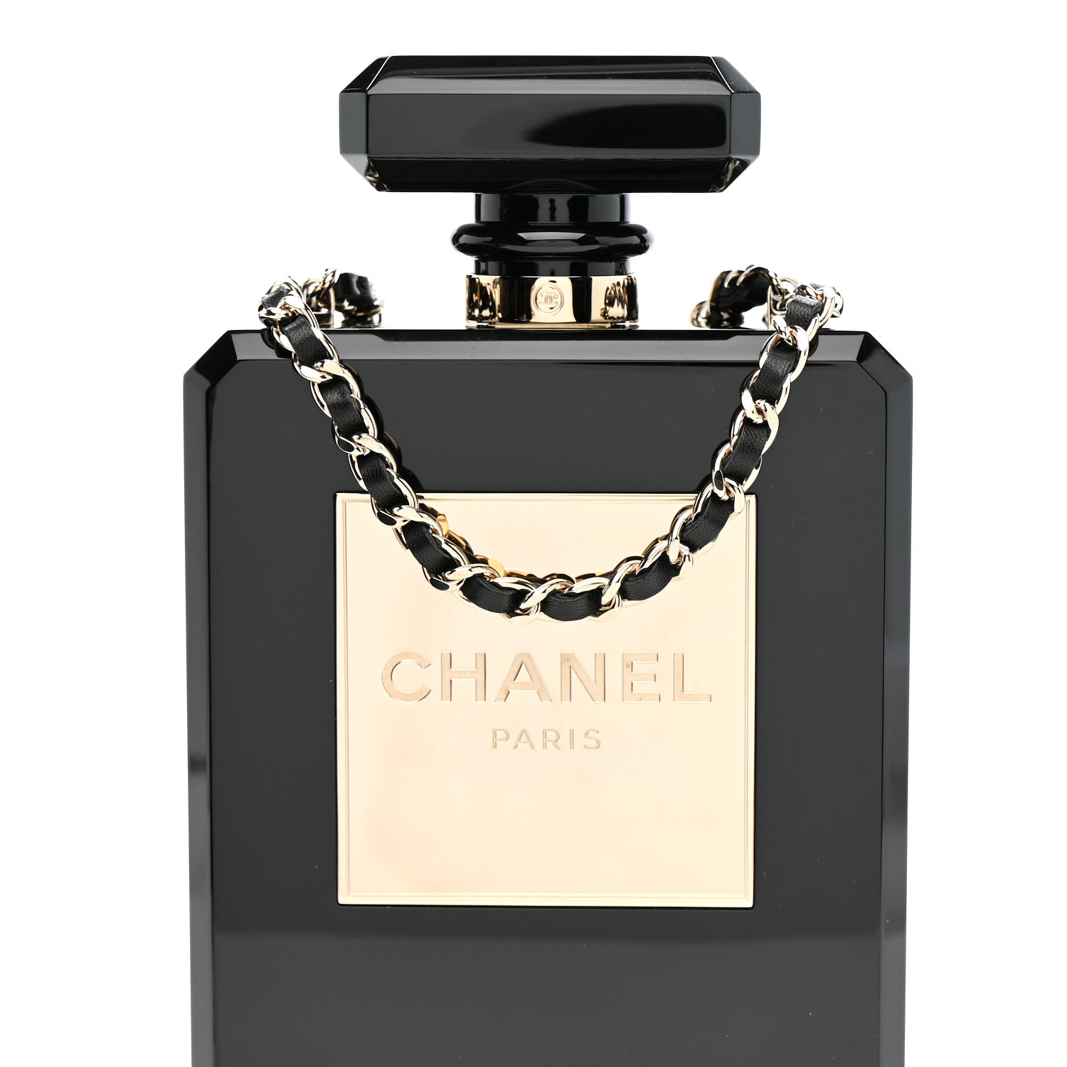 Chanel Plexiglass Perfume Bottle Clutch  Black 8 of 11