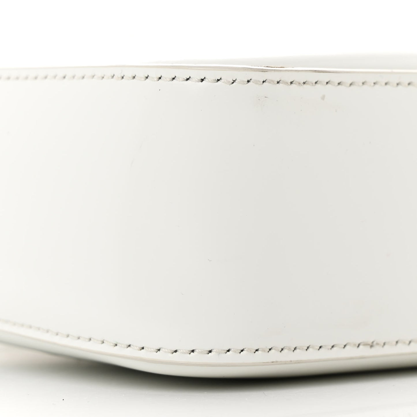Spazzolato Metal Triangle Logo Small Double Handle Crossbody Tote White
