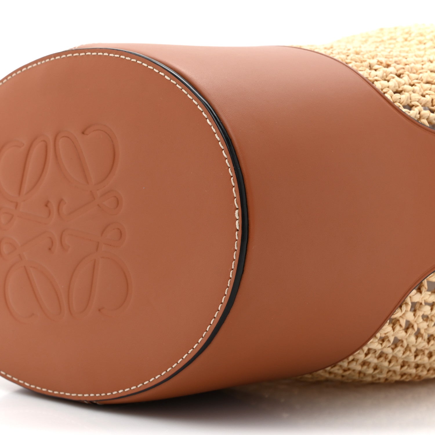 Loewe Raffia Calfskin Balloon Bucket Bag Natural Tan 8 of 10