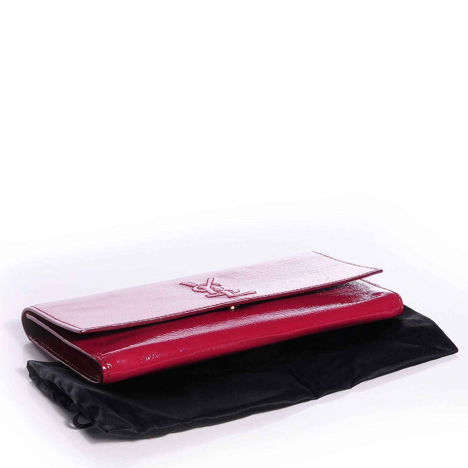 Saint Laurent Textured Patent Small Belle de Jour Clutch Begonia 4 of 6