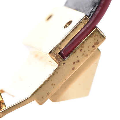 Saint Laurent Calfskin Pyramid Stud Bracelet Red Gold 15 of 16