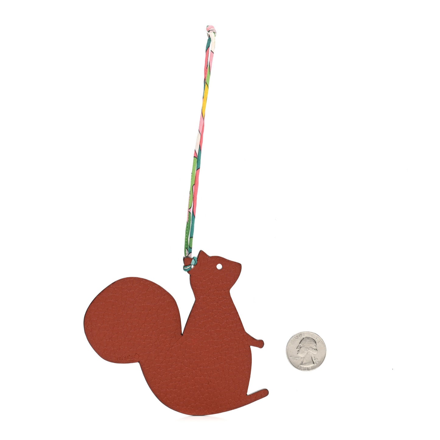 Epsom Togo Petit H GM Squirrel Bag Charm Rouge H Lime