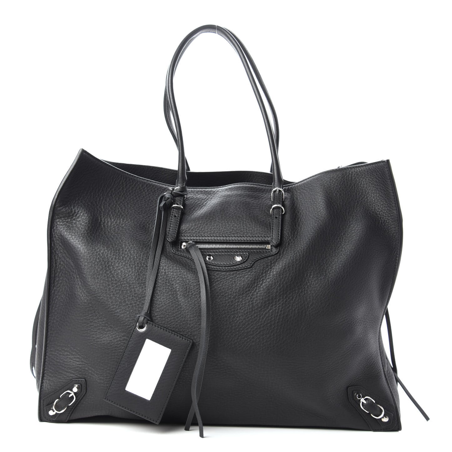 Supple Calfskin Papier A4 Zip Around Tote Black