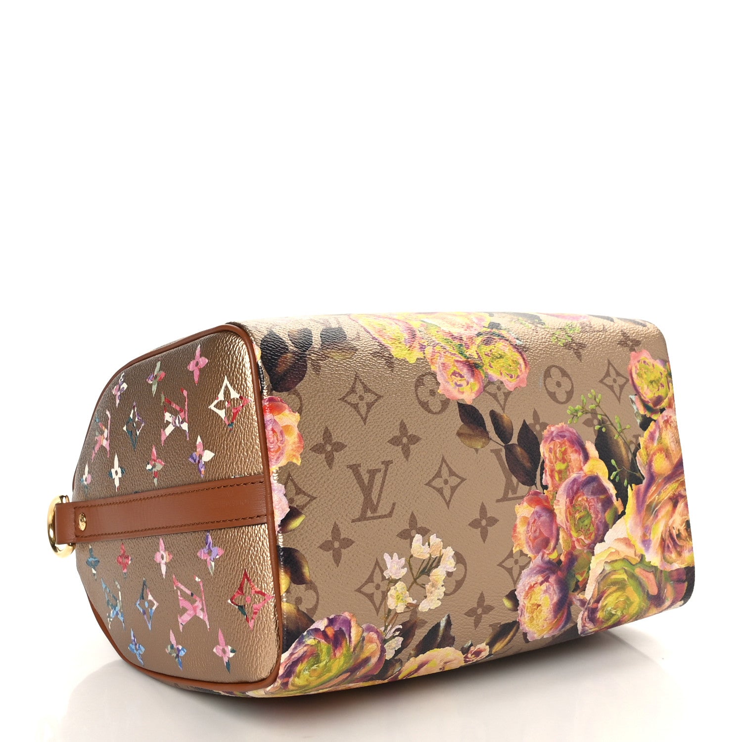Louis Vuitton Metallic Monogram LV Garden Speedy Bandouliere 25 Gold 4 of 10