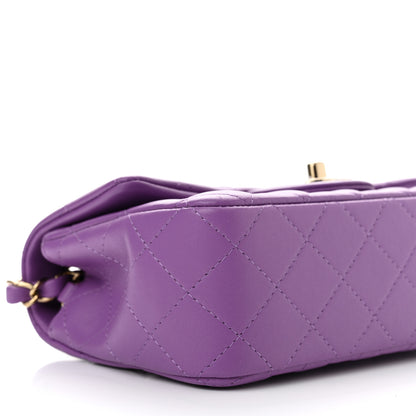Chanel Lambskin Quilted Mini Rectangular Flap Purple 9 of 10