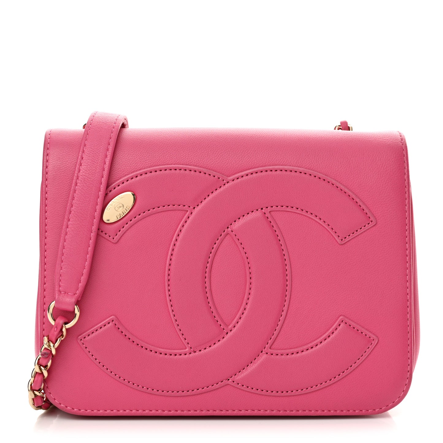 Lambskin CC Mania Flap Bag Pink