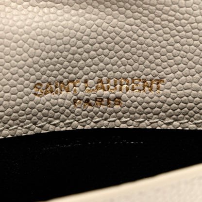 Saint Laurent Grain De Poudre Uptown Monogram Card Case Blanc Vintage 5 of 8