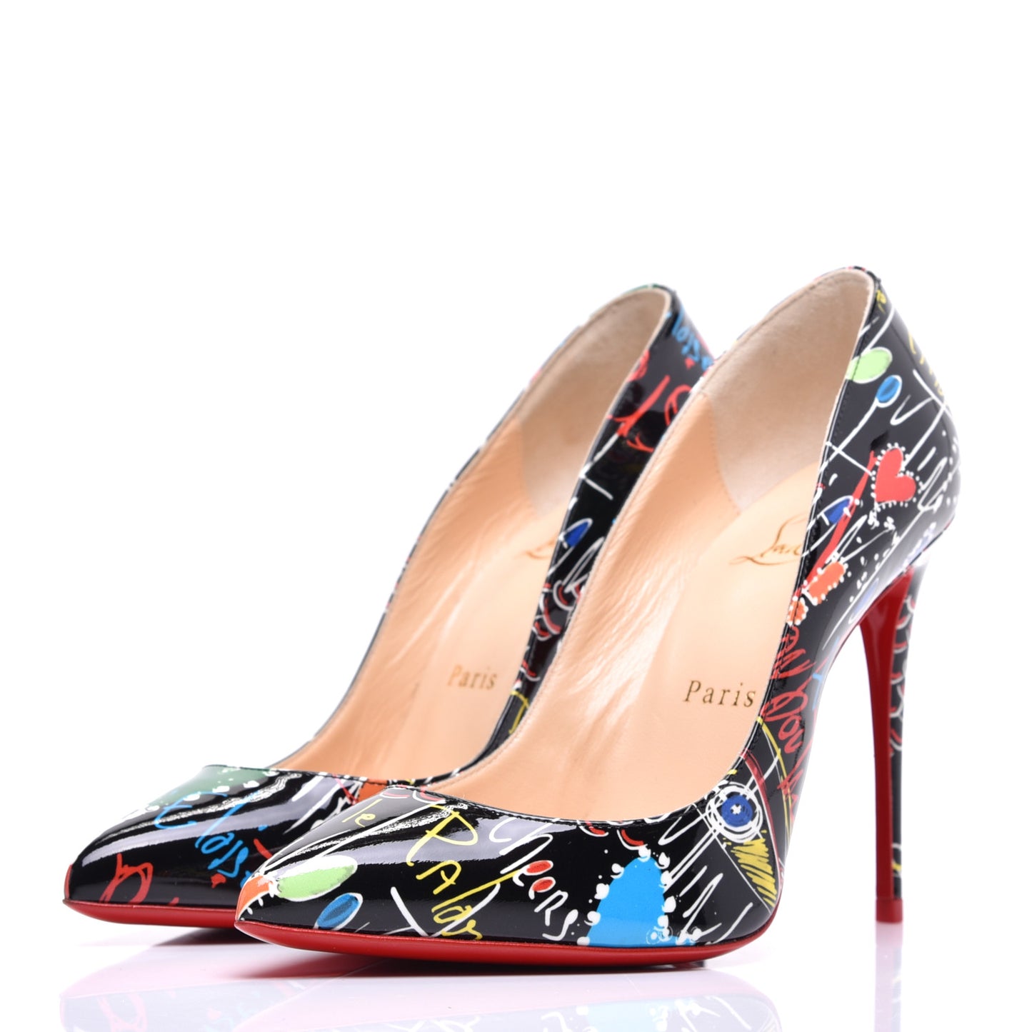 Patent Loubitag Pigalle Follies 100 Pumps 36 Black