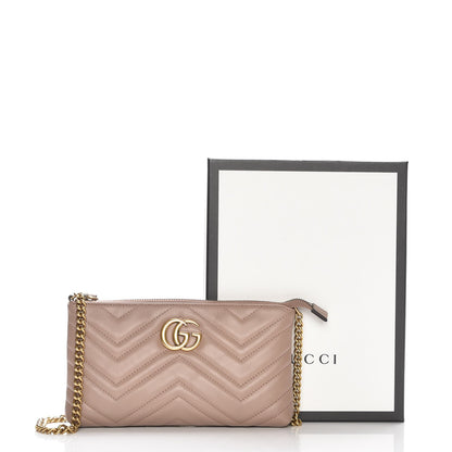 Gucci Calfskin Matelasse Mini GG Marmont Chain Bag Porcelain Rose 8 of 8