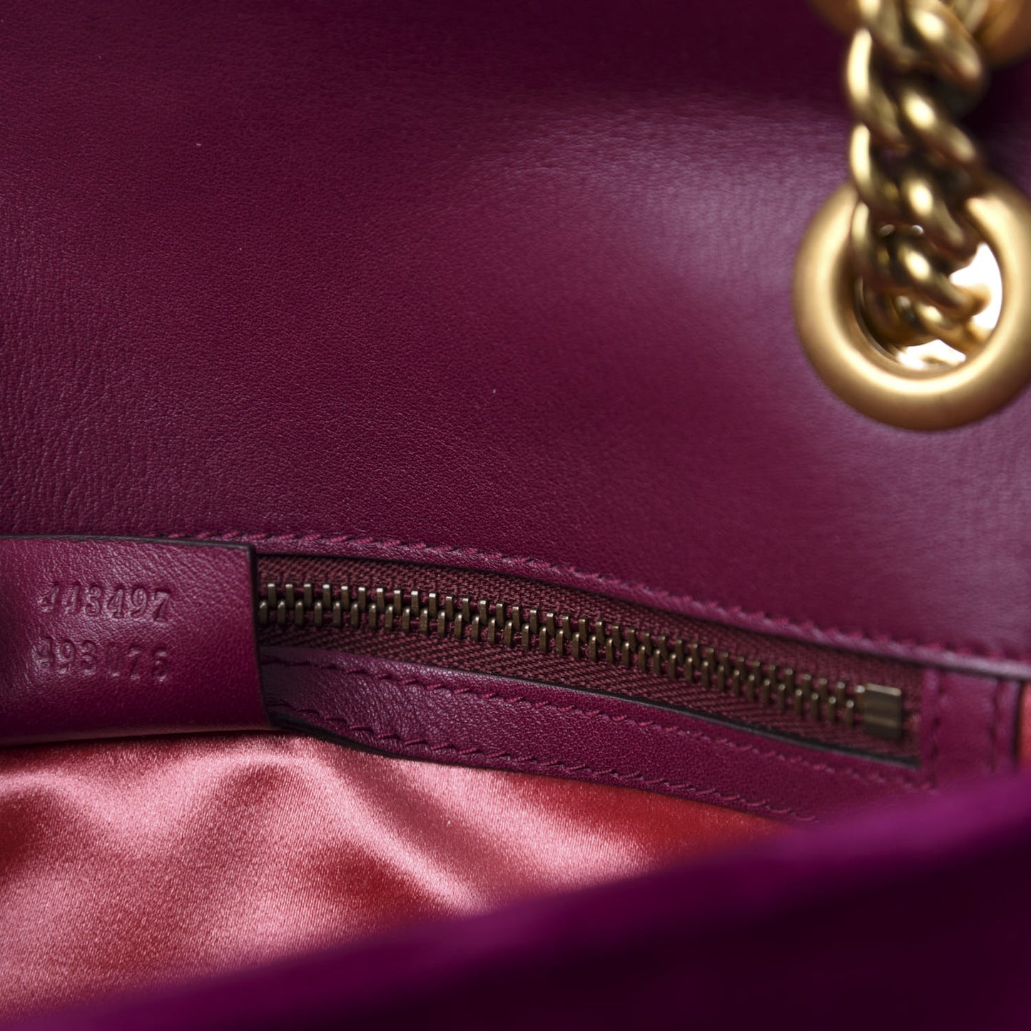 Velvet Matelasse Small GG Marmont Shoulder Bag Fuchsia Violet Cyclamen