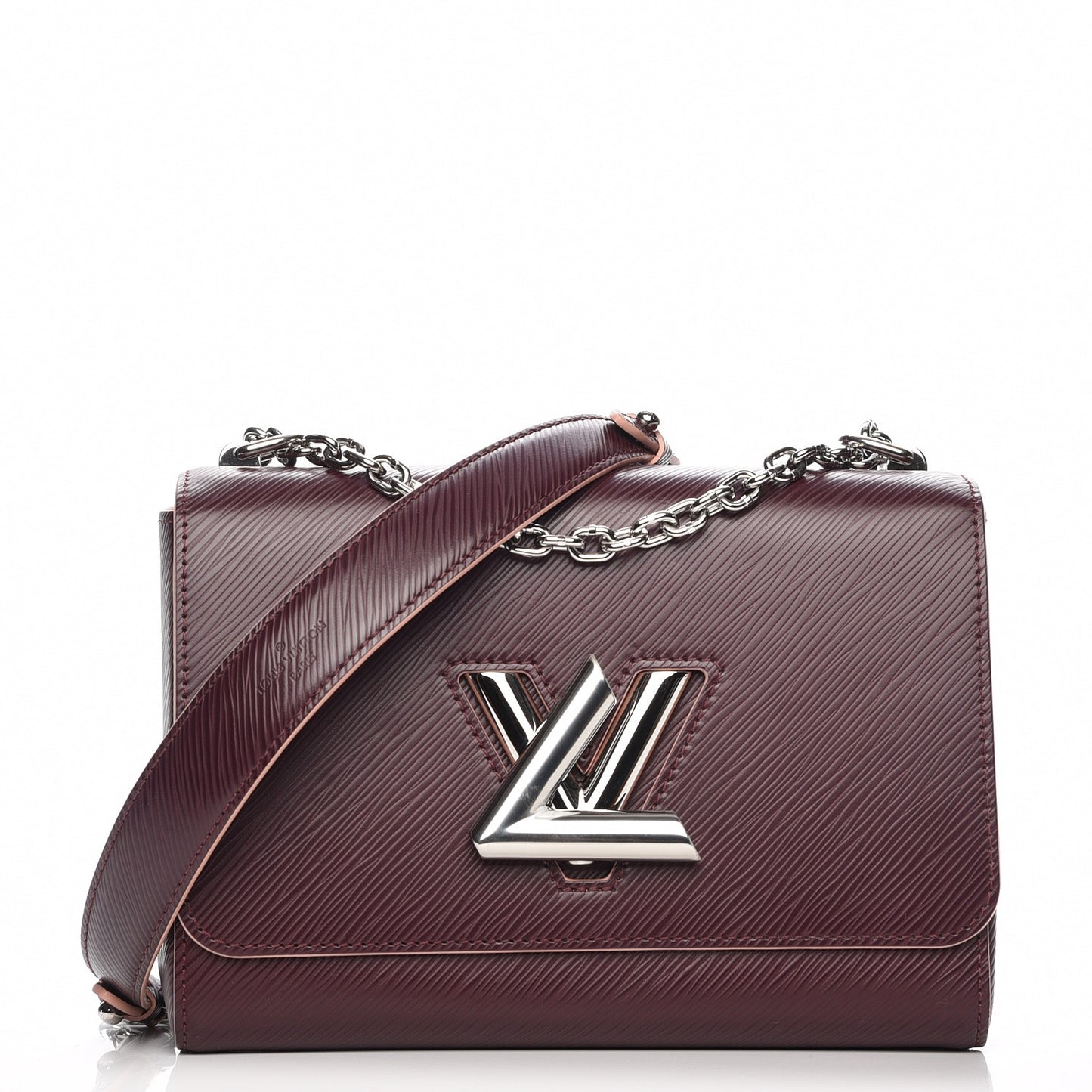 Epi Twist Shoulder Bag MM Prune Rose Poudre