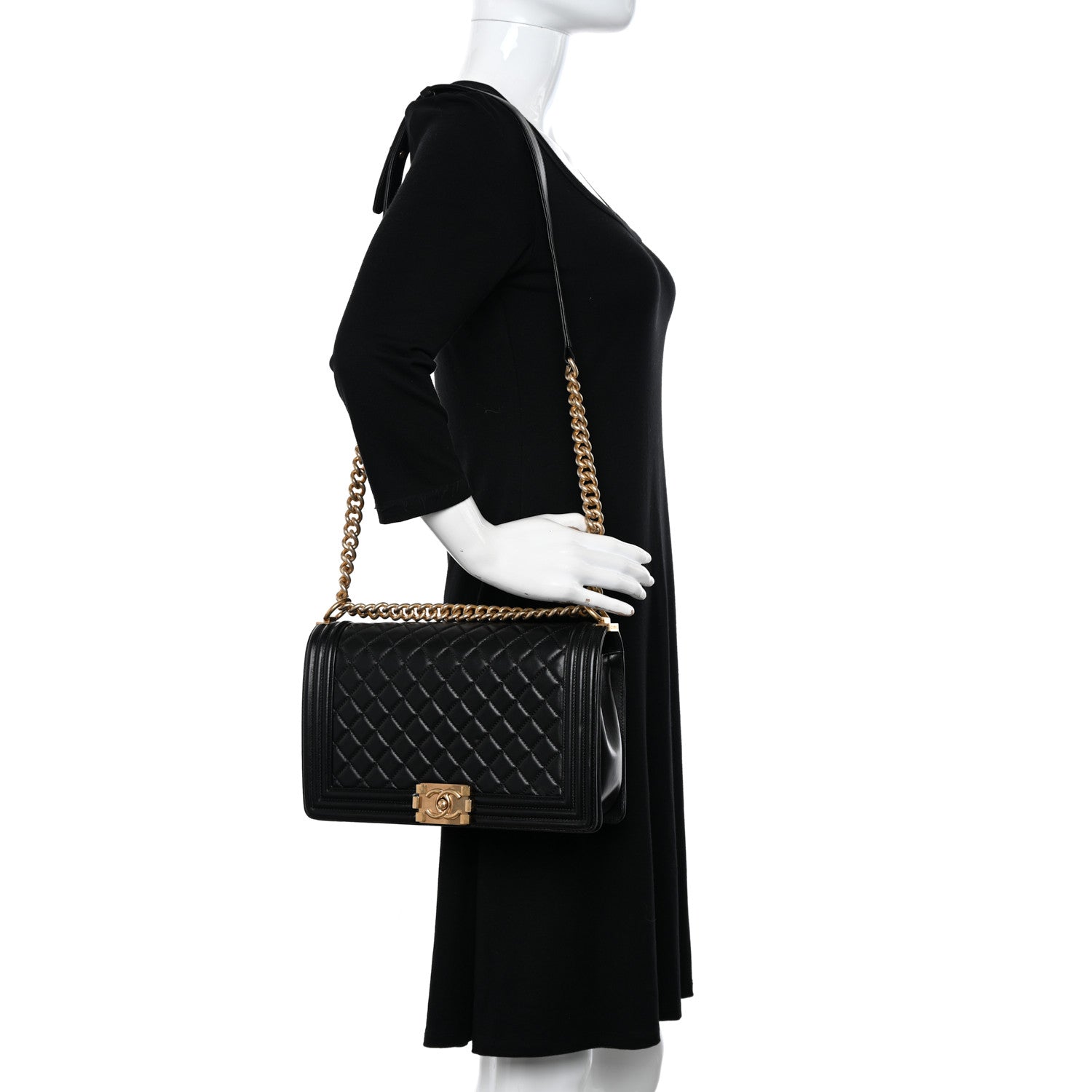 Chanel Lambskin Quilted New Medium Boy Flap Black 2 of 10