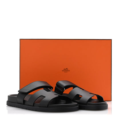Hermes Calfskin Womens Chypre Sandals 36 Black 10 of 10