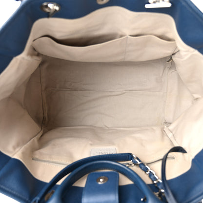 Chanel Glazed Calfskin Large Deauville Tote Blue 5 of 11