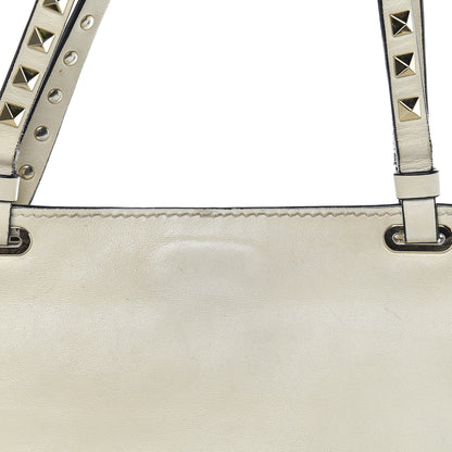 Valentino Garavani Vitello Small Rockstud Tote Ivory 28 of 35