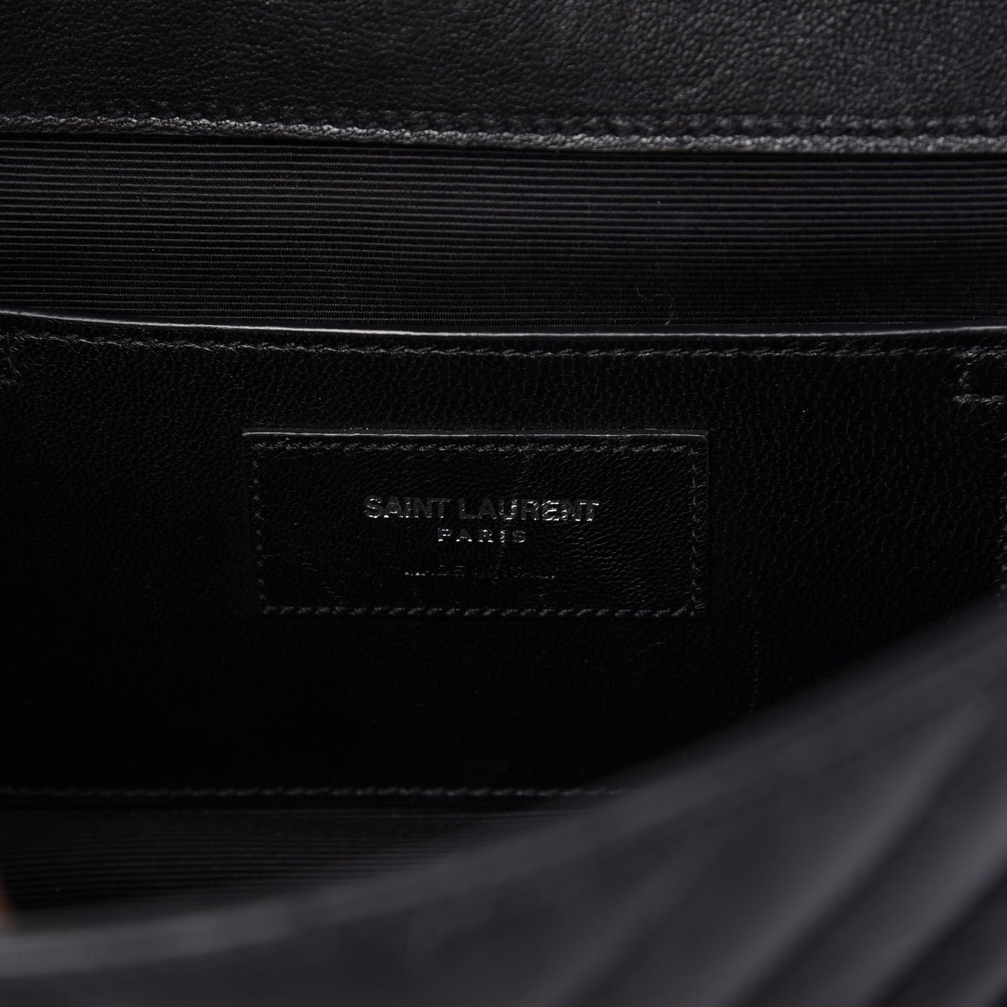 Sheepskin Matelasse Medium Monogram College Punk Chain Satchel Black