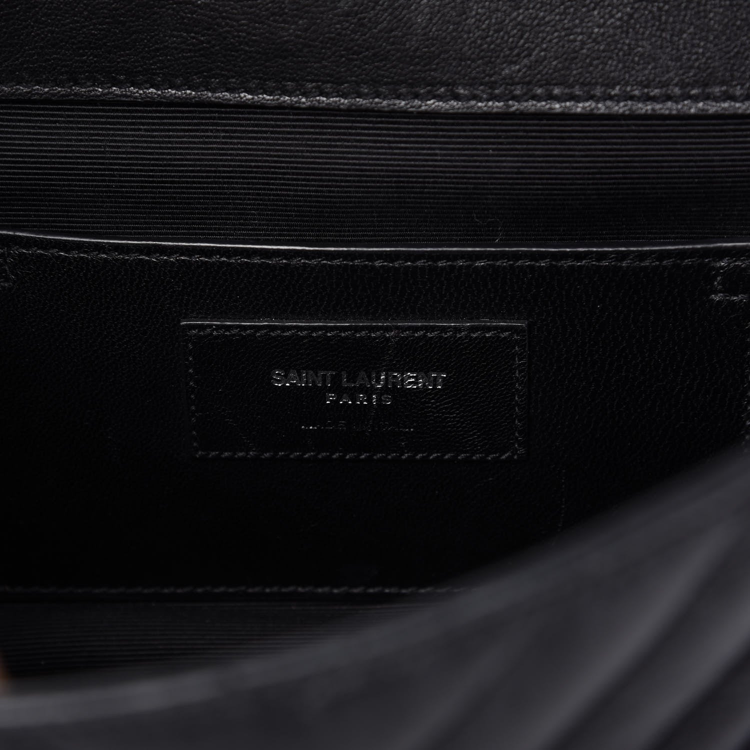 Saint Laurent Sheepskin Matelasse Medium Monogram College Punk Chain Satchel Black 8 of 9