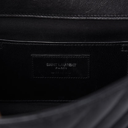 Saint Laurent Sheepskin Matelasse Medium Monogram College Punk Chain Satchel Black 8 of 9