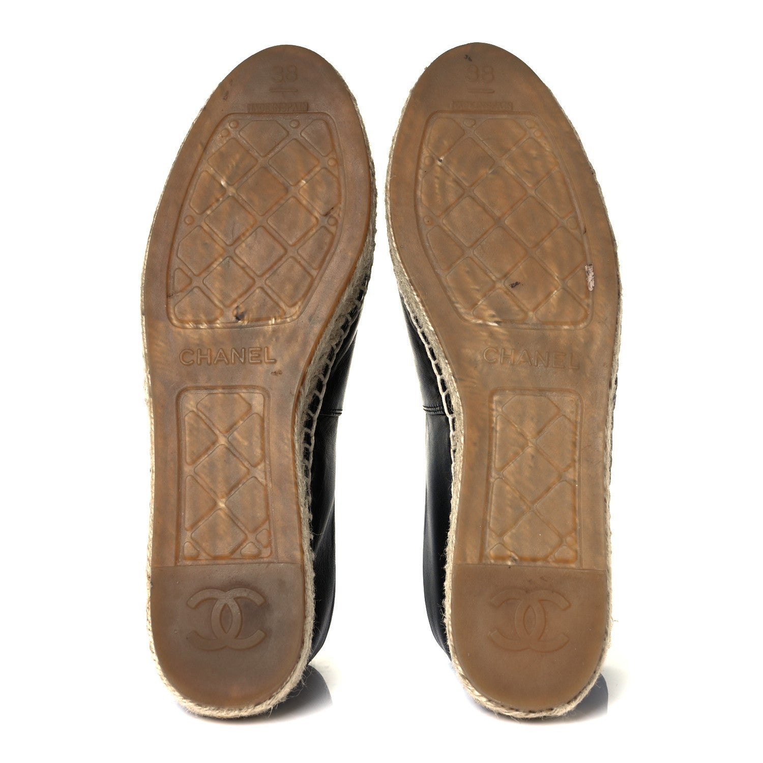 Chanel Lambskin CC Espadrilles 38 Black 5 of 9
