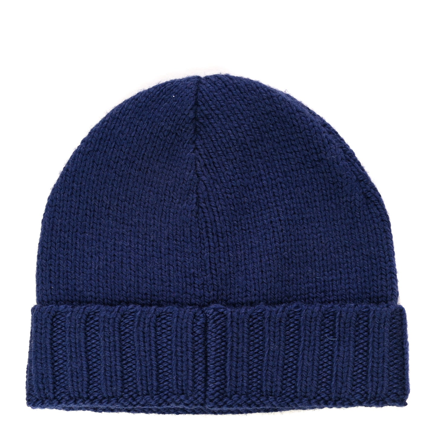 Wool Knit GG Plain Cap Tricot Beanie Hat M Blue