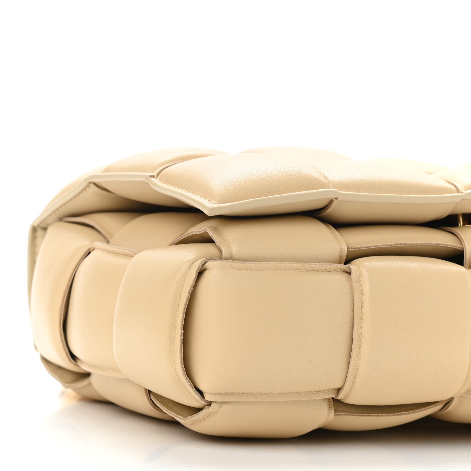 Bottega Veneta Lambskin Maxi Intreccio Padded Chain Cassette Crossbody Bag Porridge 8 of 9