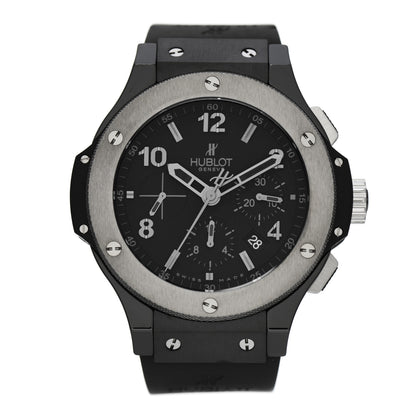 Hublot Ceramic Tungsten Rubber 44mm Big Bang Ice Bang Chronograph Automatic Watch Black 301.CK.1140.RX 1 of 5