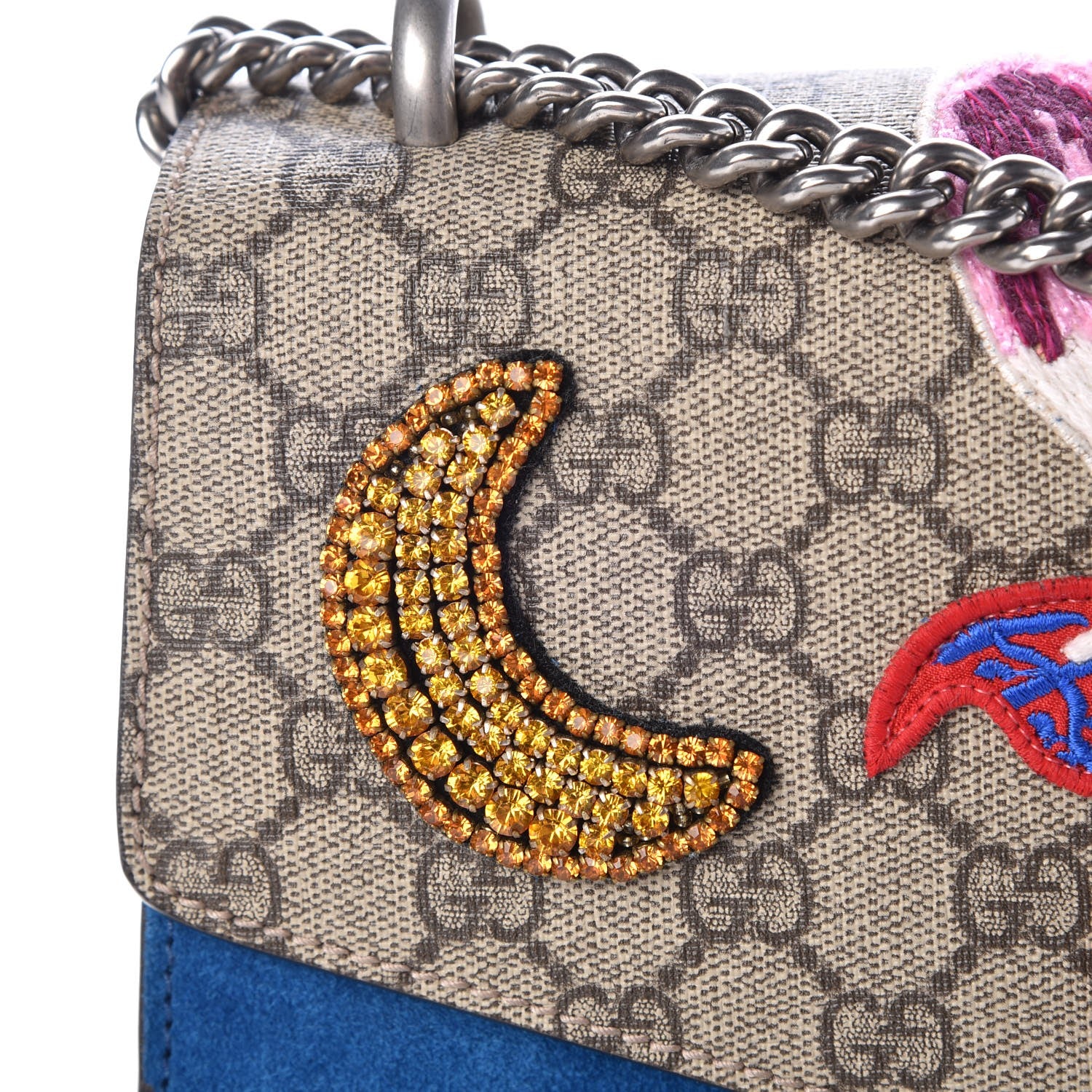 Gucci GG Supreme Monogram Embroidered Medium Dionysus Shoulder Bag Blue 10 of 10