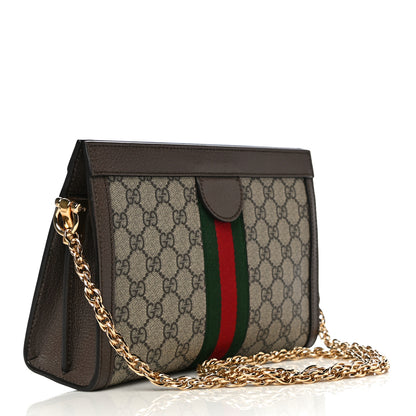 Gucci GG Supreme Monogram Web Small Ophidia Chain Shoulder Bag Brown 3 of 12