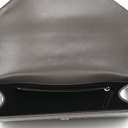 Saint Laurent Grain De Poudre Textured Mixed Matelasse Large Triquilt Monogram Satchel Earth 5 of 10