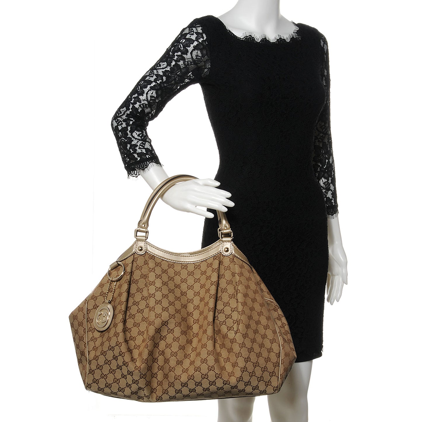 Monogram Large Sukey Tote Beige Champagne
