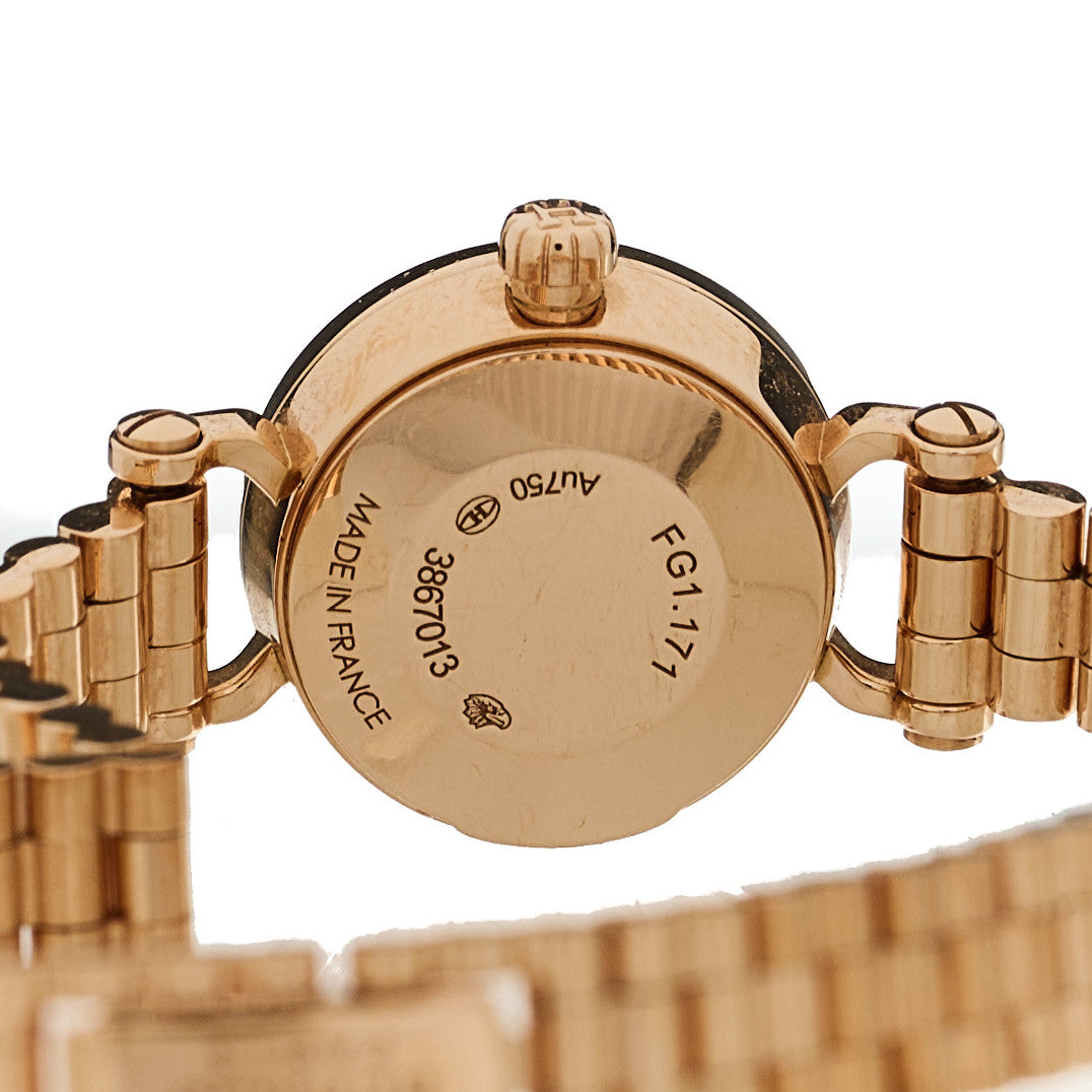 Hermes 18K Rose Gold Diamond Bezel 16mm Faubourg Quartz Watch 4 of 4