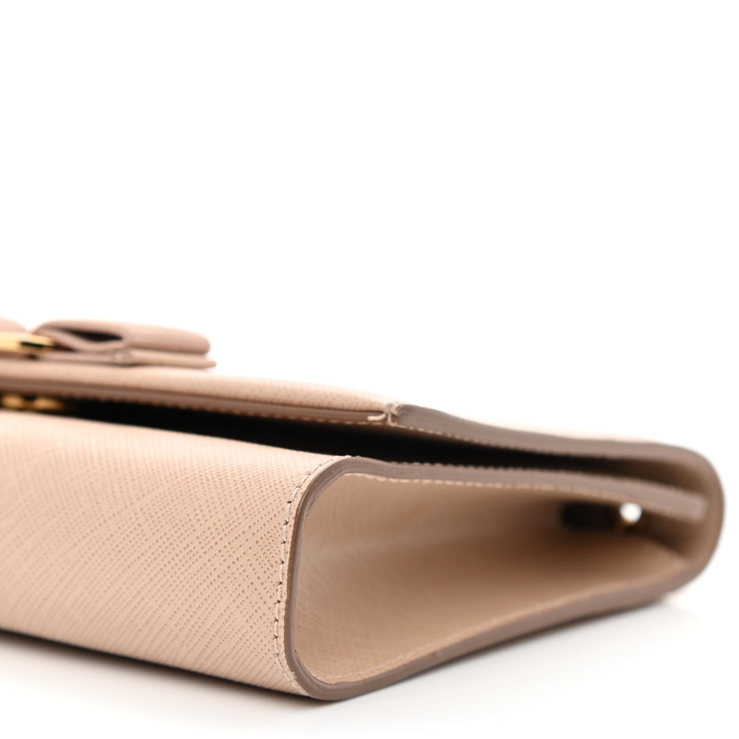 Hammered Calfskin Mini Miss Vara Bow Chain Bag New Bisque