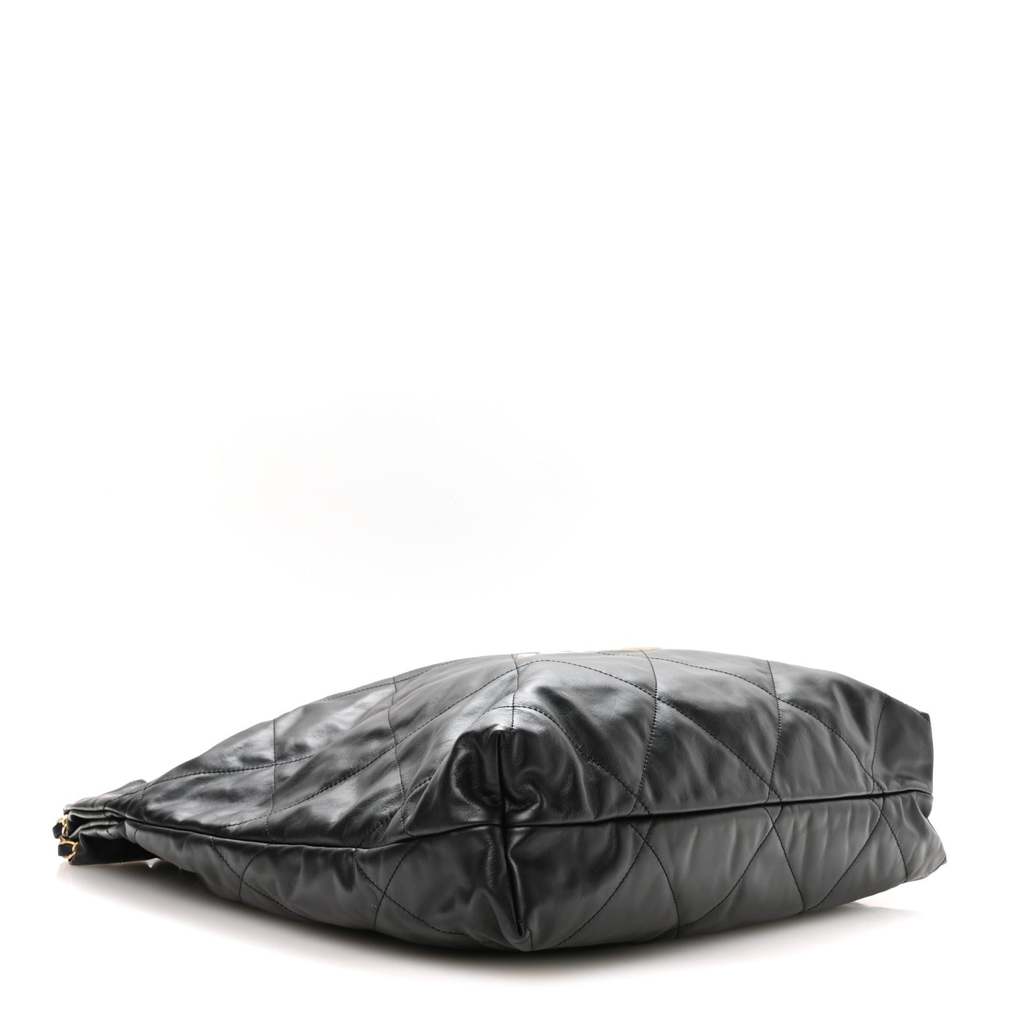 Calfskin Quilted Large Chanel 22 Black White