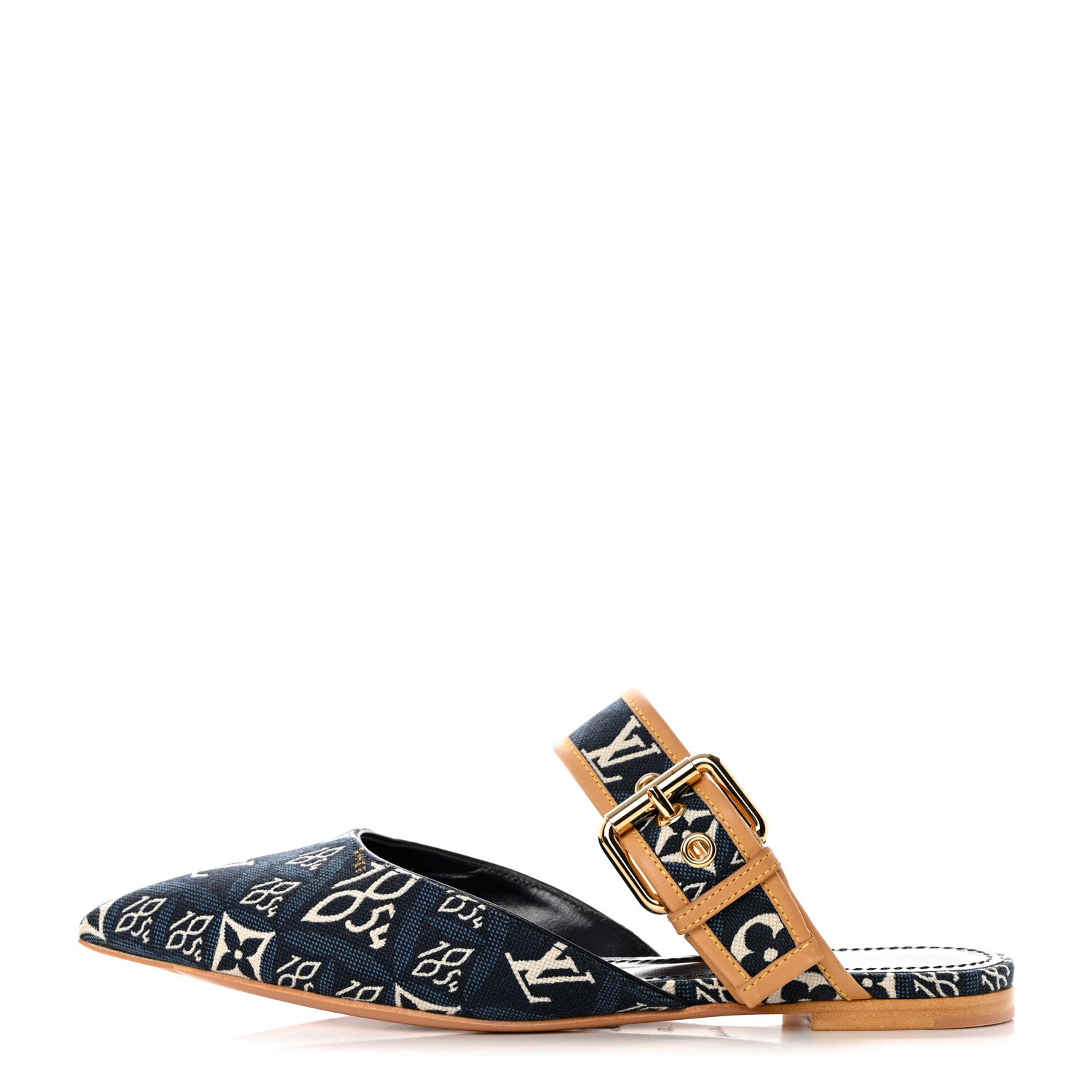 Louis Vuitton Jacquard Since 1854 Sofia Flat Mules 37 Blue 1 of 10