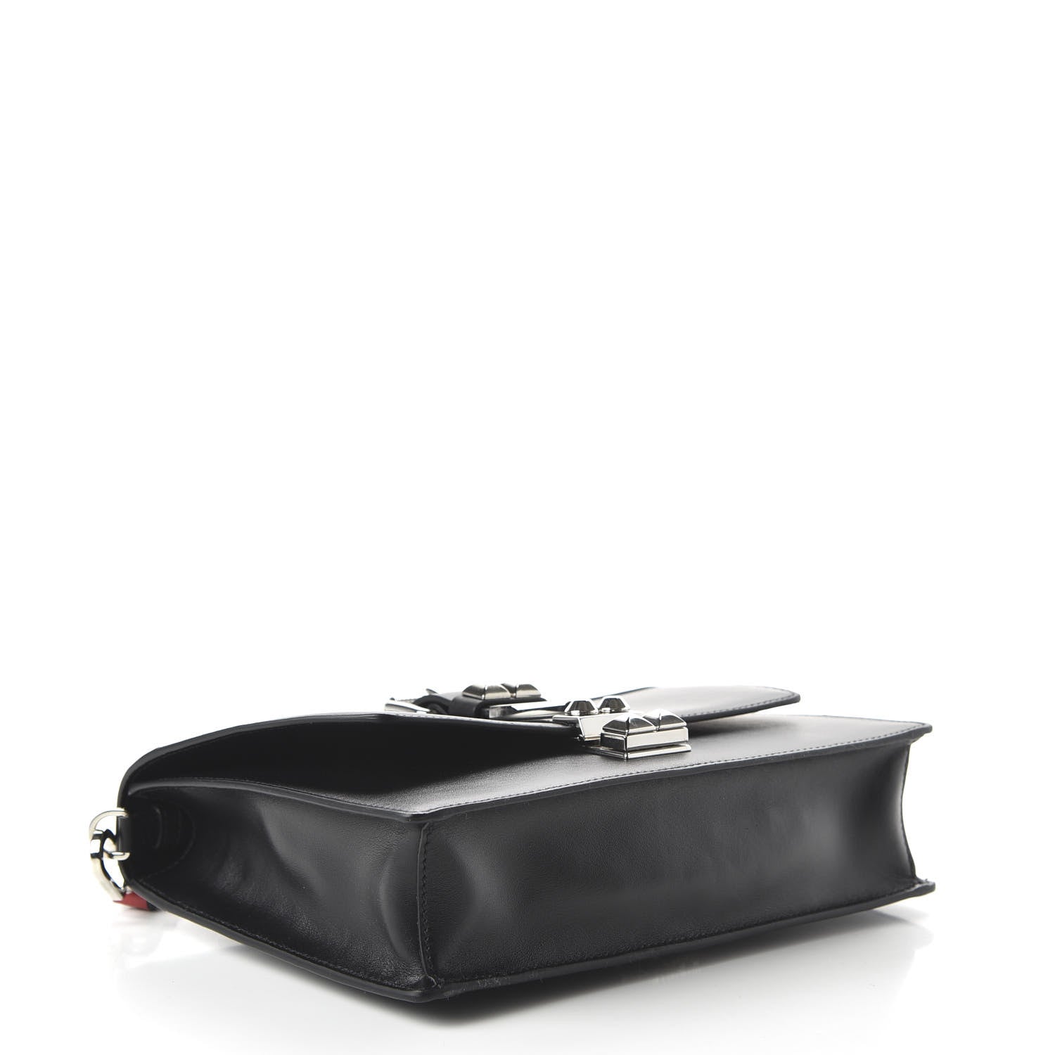 Prada Saffiano City Calfskin Studded Large Elektra Shoulder Bag Black Fuoco 4 of 9