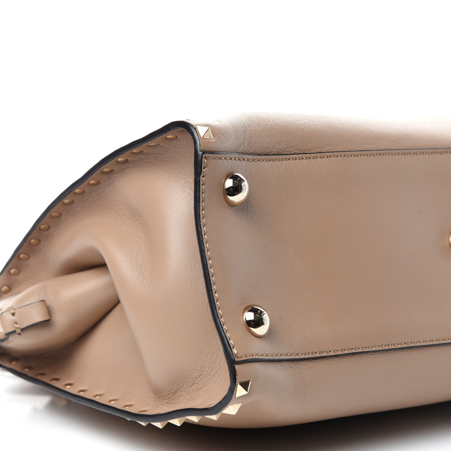 Valentino Garavani Vitello Rockstud Dome Shopper Alpaca 7 of 9