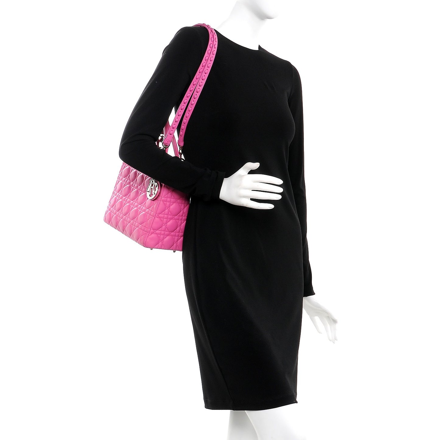 Lambskin Cannage Medium Lady Dior Pink