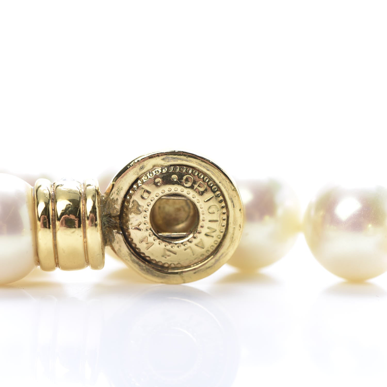 Christian Dior Pearl Crystal Necklace Gold 8 of 8