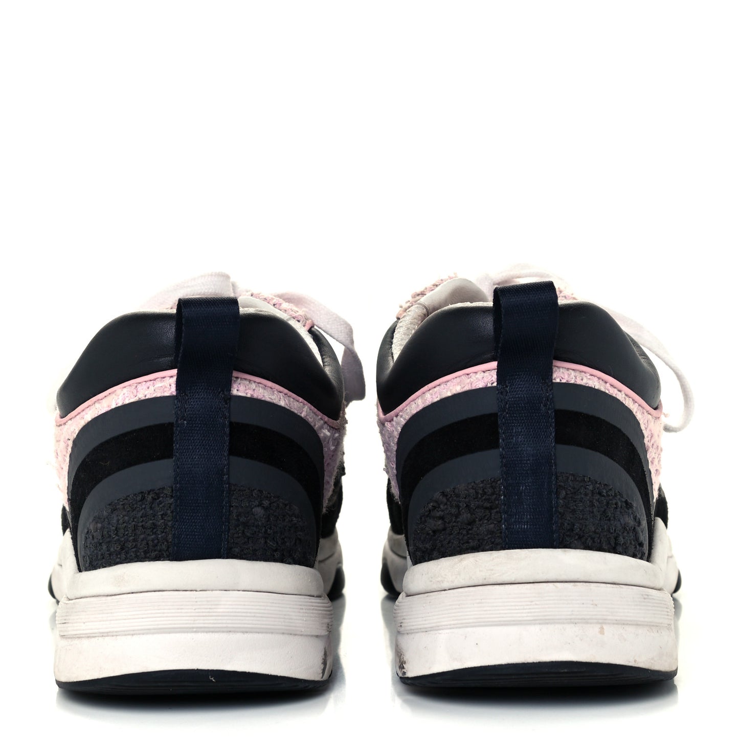 Tweed Suede Calfskin CC Sneakers 41 Gray Pink