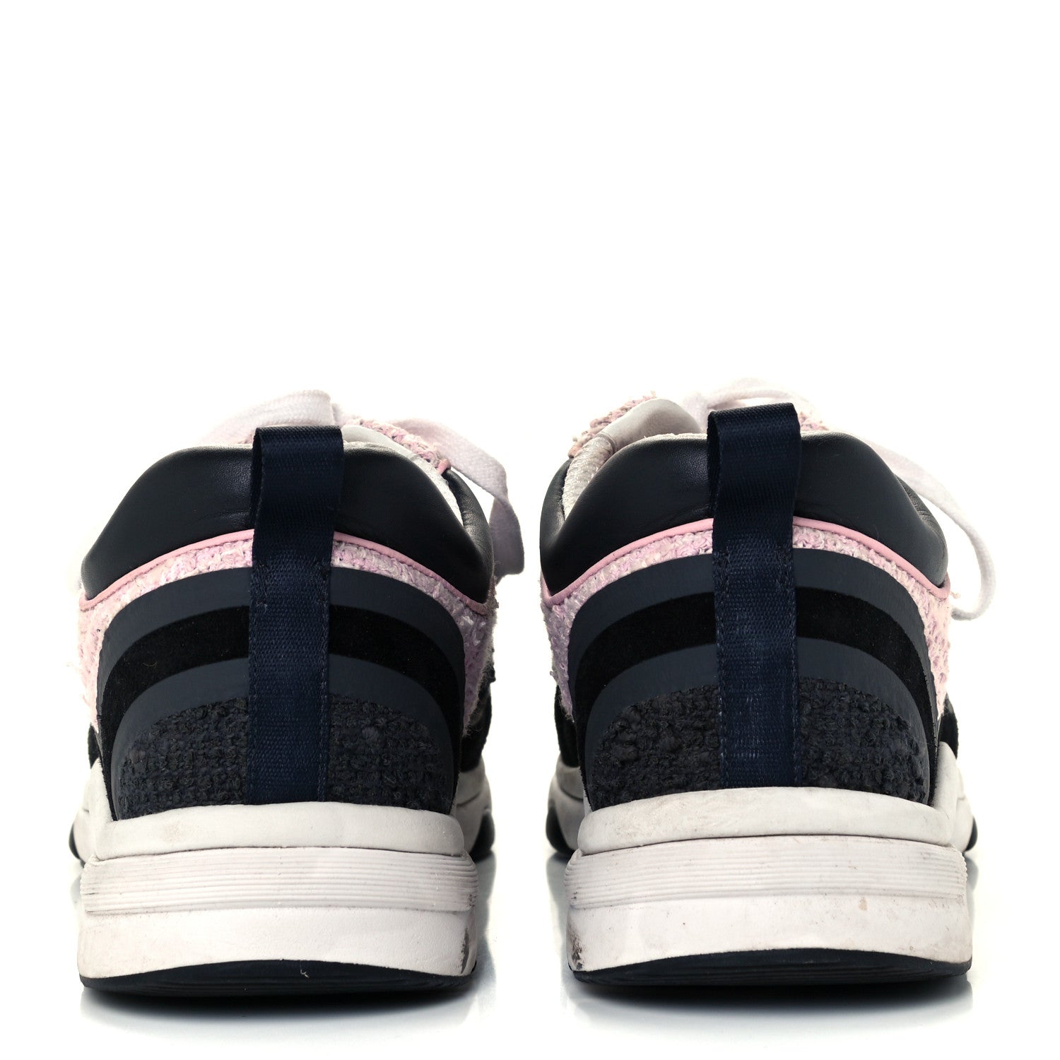 Chanel Tweed Suede Calfskin CC Sneakers 41 Gray Pink 6 of 9