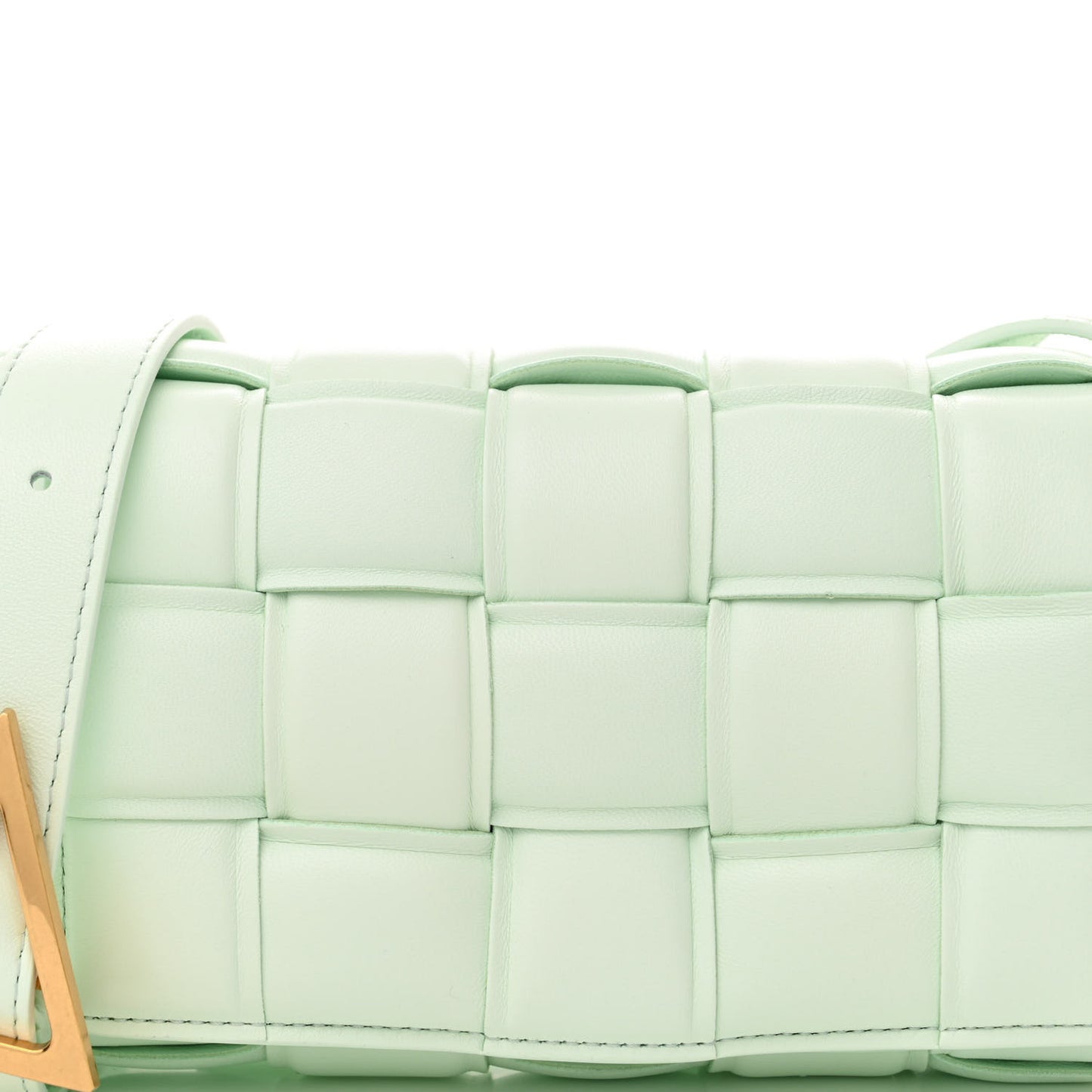 Nappa Maxi Intreccio Small Padded Cassette Crossbody Bag Glacier