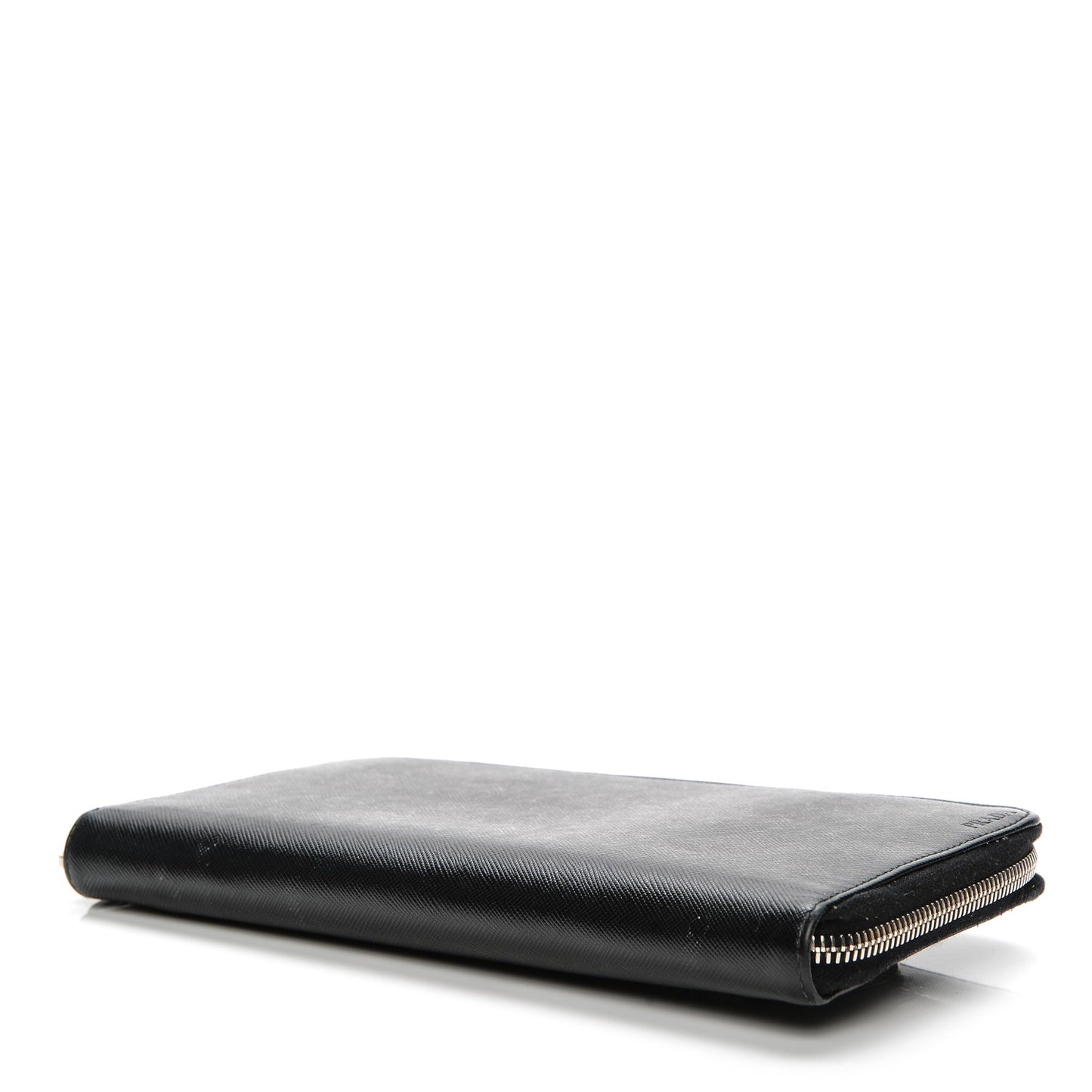 Saffiano Large Zip Around Travel Wallet Nero Black