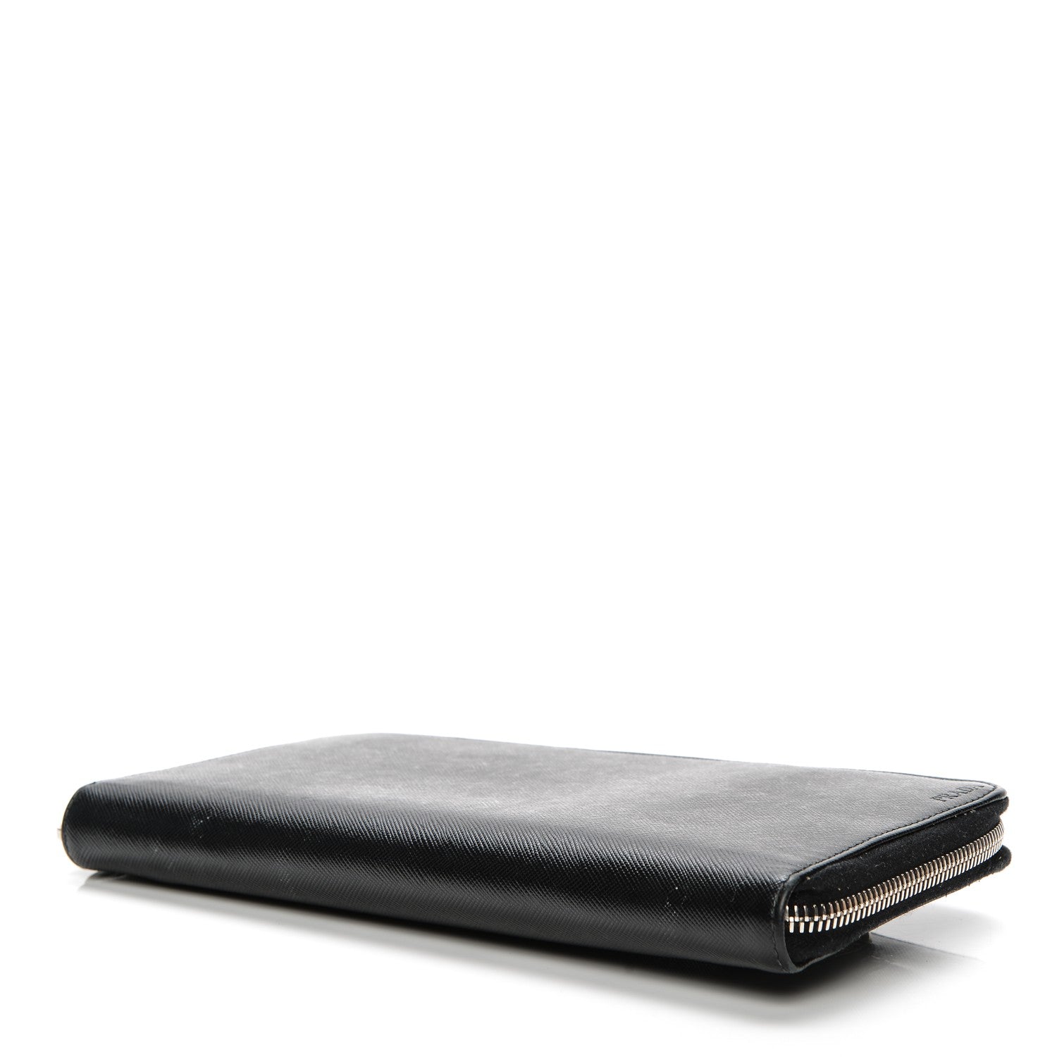 Prada Saffiano Large Zip Around Travel Wallet Nero Black 4 of 10