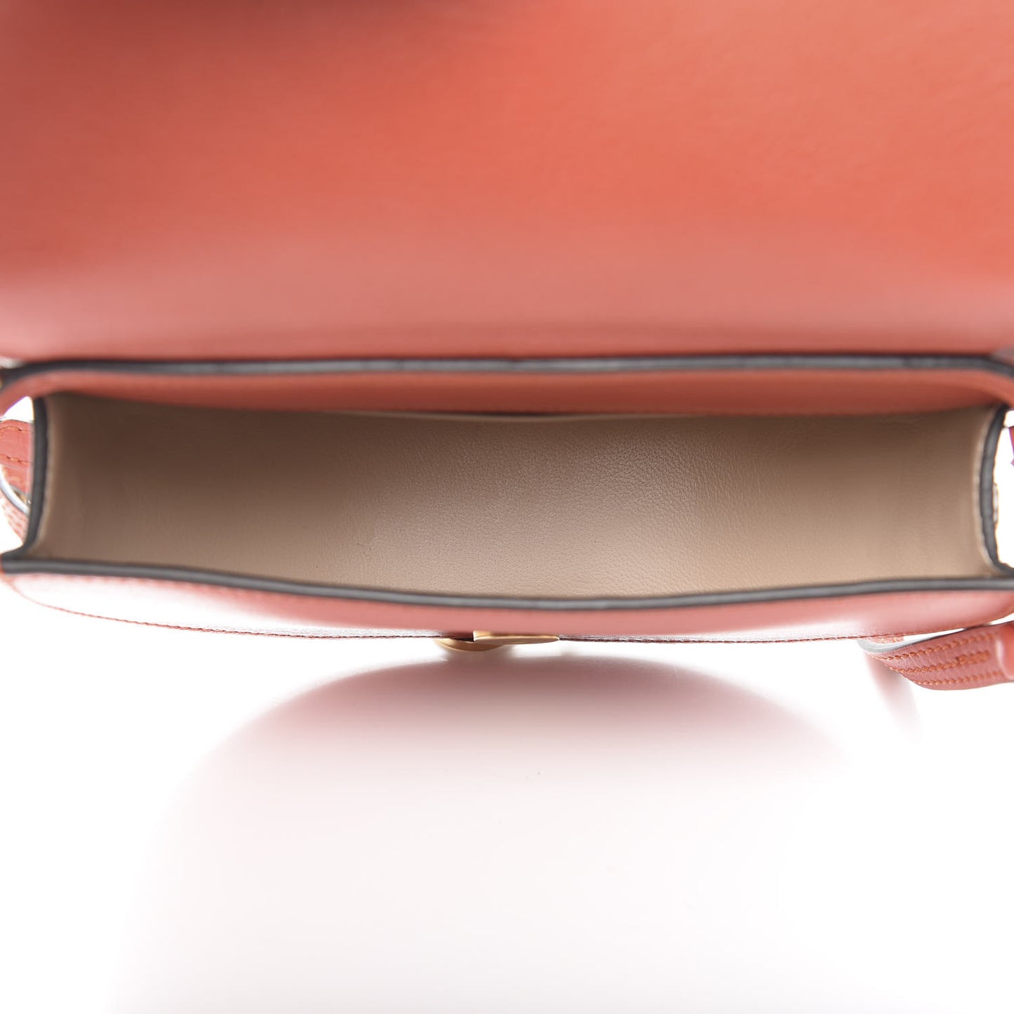 Calfskin Small Nile Bracelet Minaudiere Bag Earthy Red