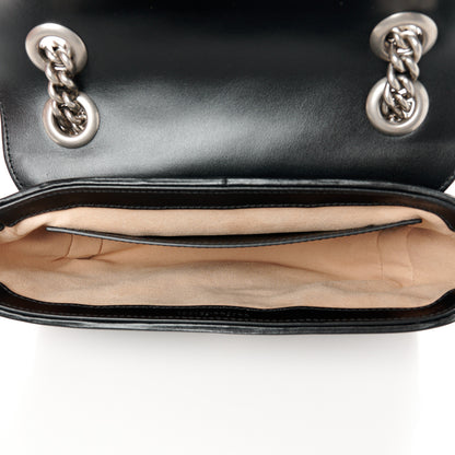 Gucci Calfskin Matelasse Aria Mini GG Marmont Shoulder Bag Black 5 of 10