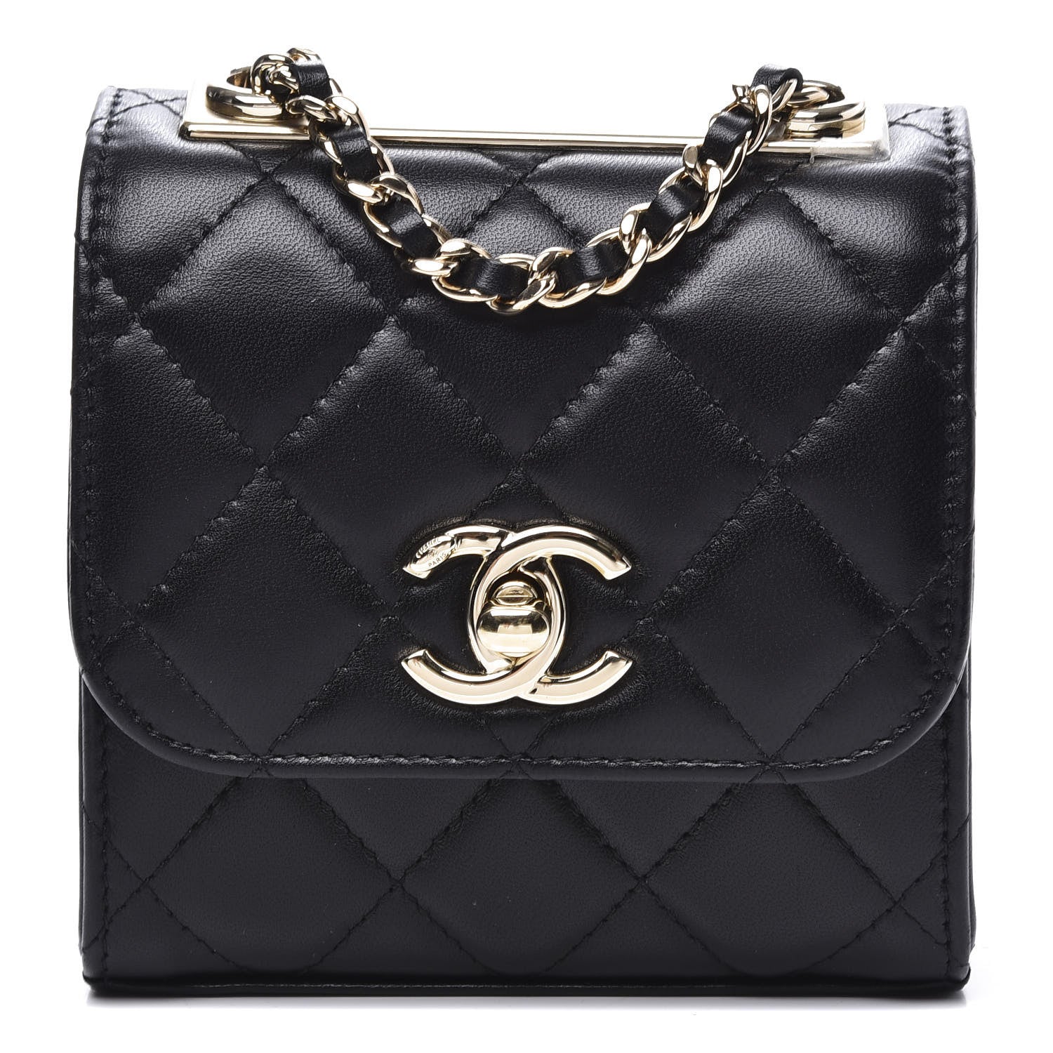 Chanel Lambskin Quilted Mini Trendy CC Chain Wallet Black 1 of 10