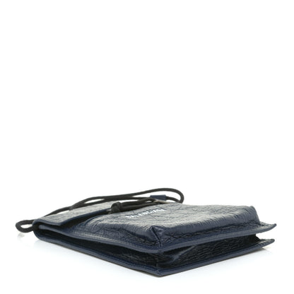 Balenciaga Agneau Arena Small Explorer Pouch with Strap Navy 3 of 8